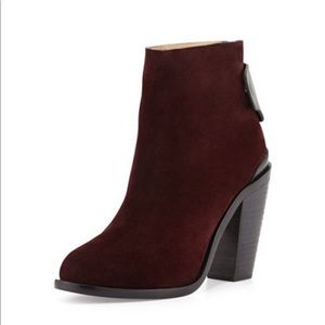 Maroon suede rag & bone booties